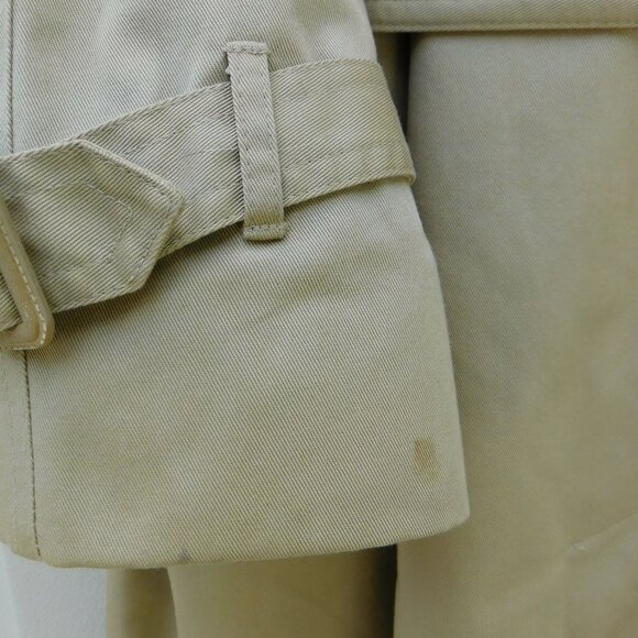 London Fog Khaki Double Breasted Trench Coat with Zip Out Liner 42 Reg Belted - Picture 13 of 15